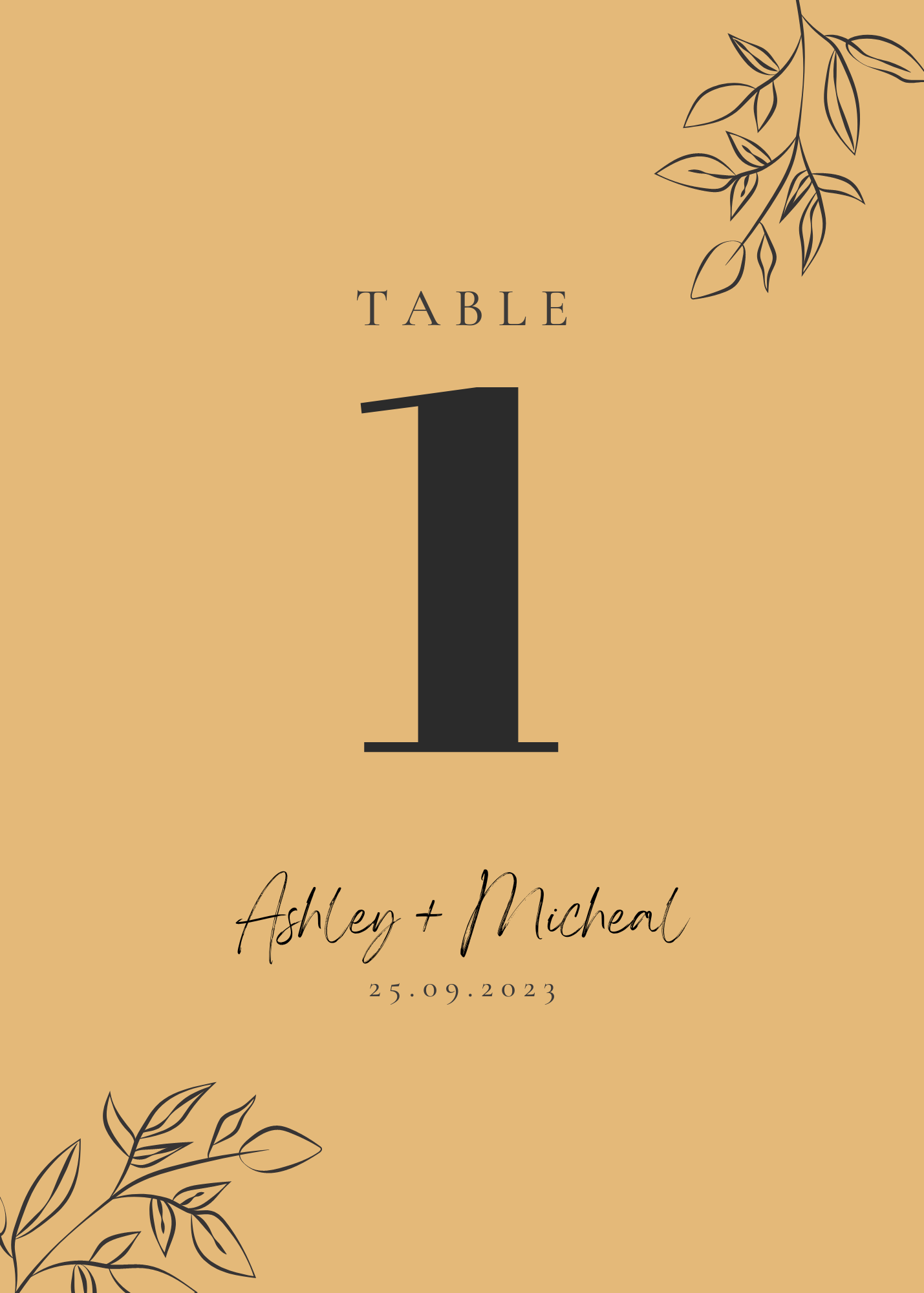 Wedding Table Numbers on Metal Print