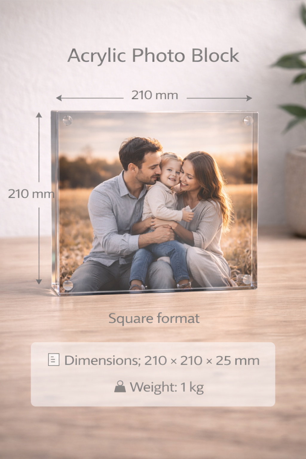 Acrylic Block - Square (19x19cm)