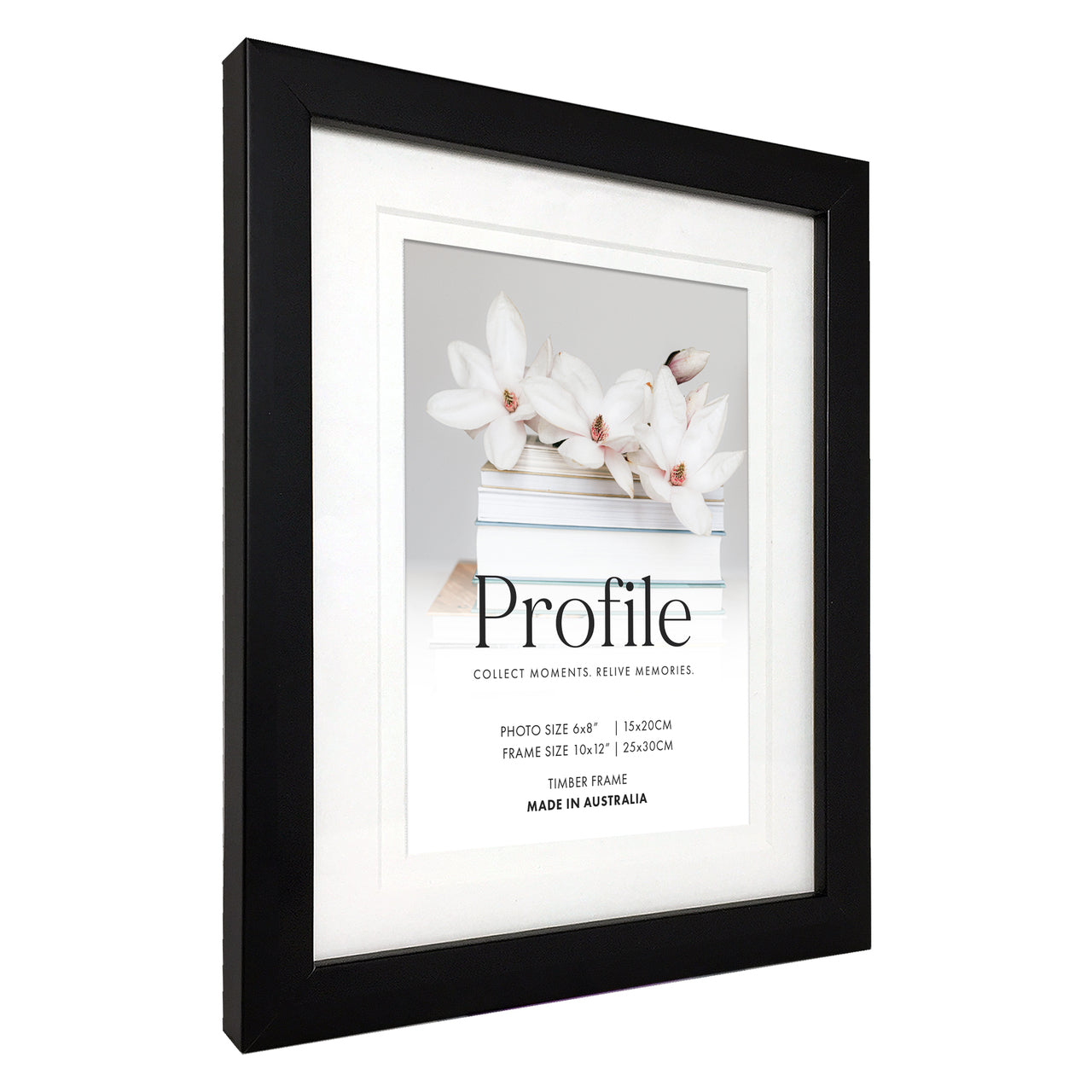 Deluxe Matt Black 6x8 Photo Frame with 4x6 opening