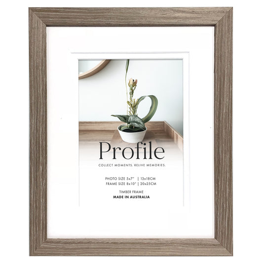 Deluxe Stone Ash 10x12 Photo Frame with 6x8 opening