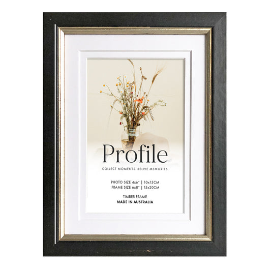 Bonjour Black/Silver 12x16 Photo Frame with 8x12 opening