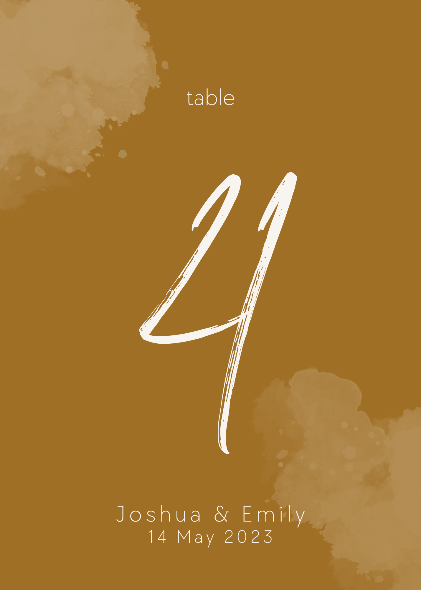 Wedding Table Numbers on Metal Print