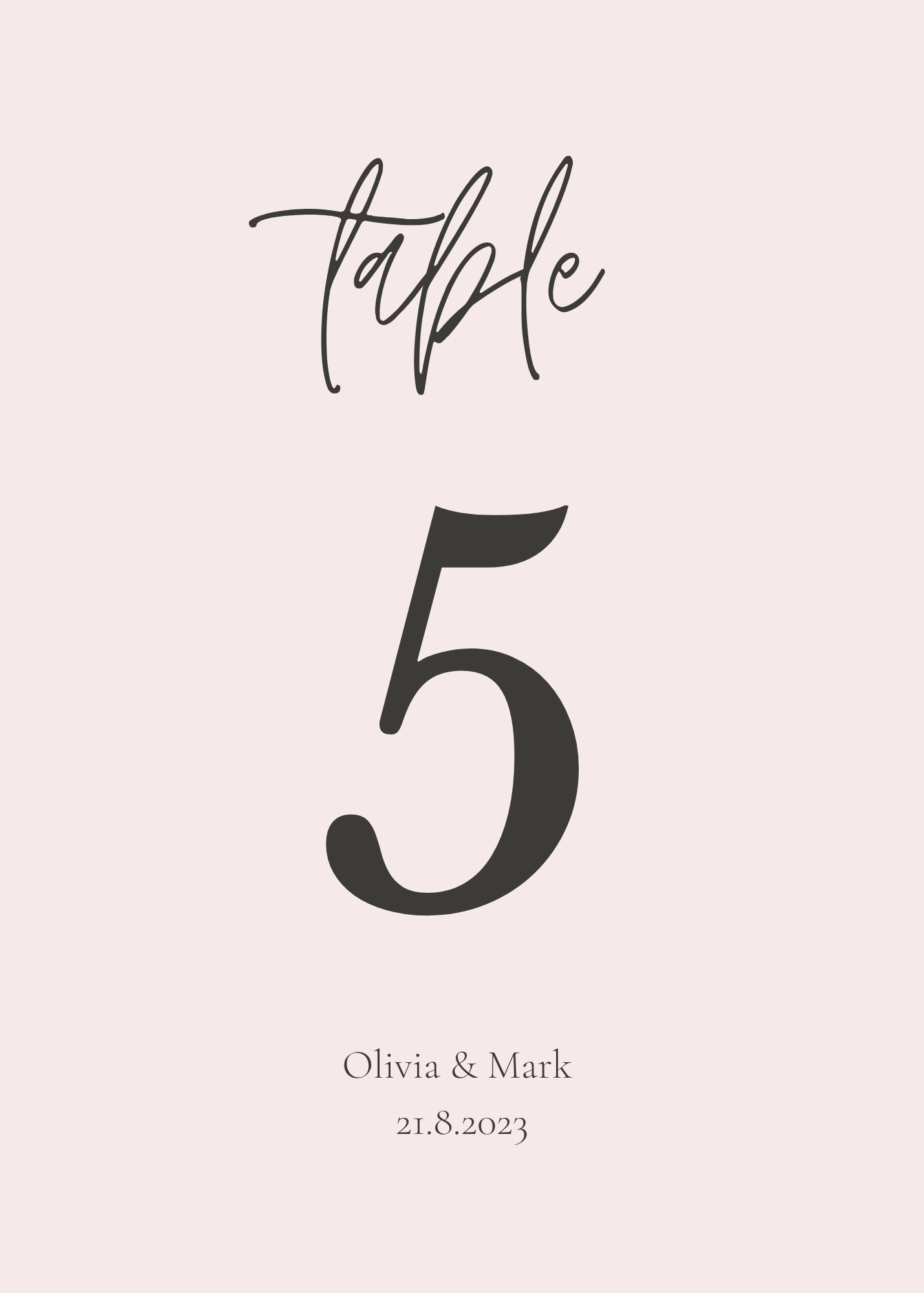 Wedding Table Numbers on Metal Print