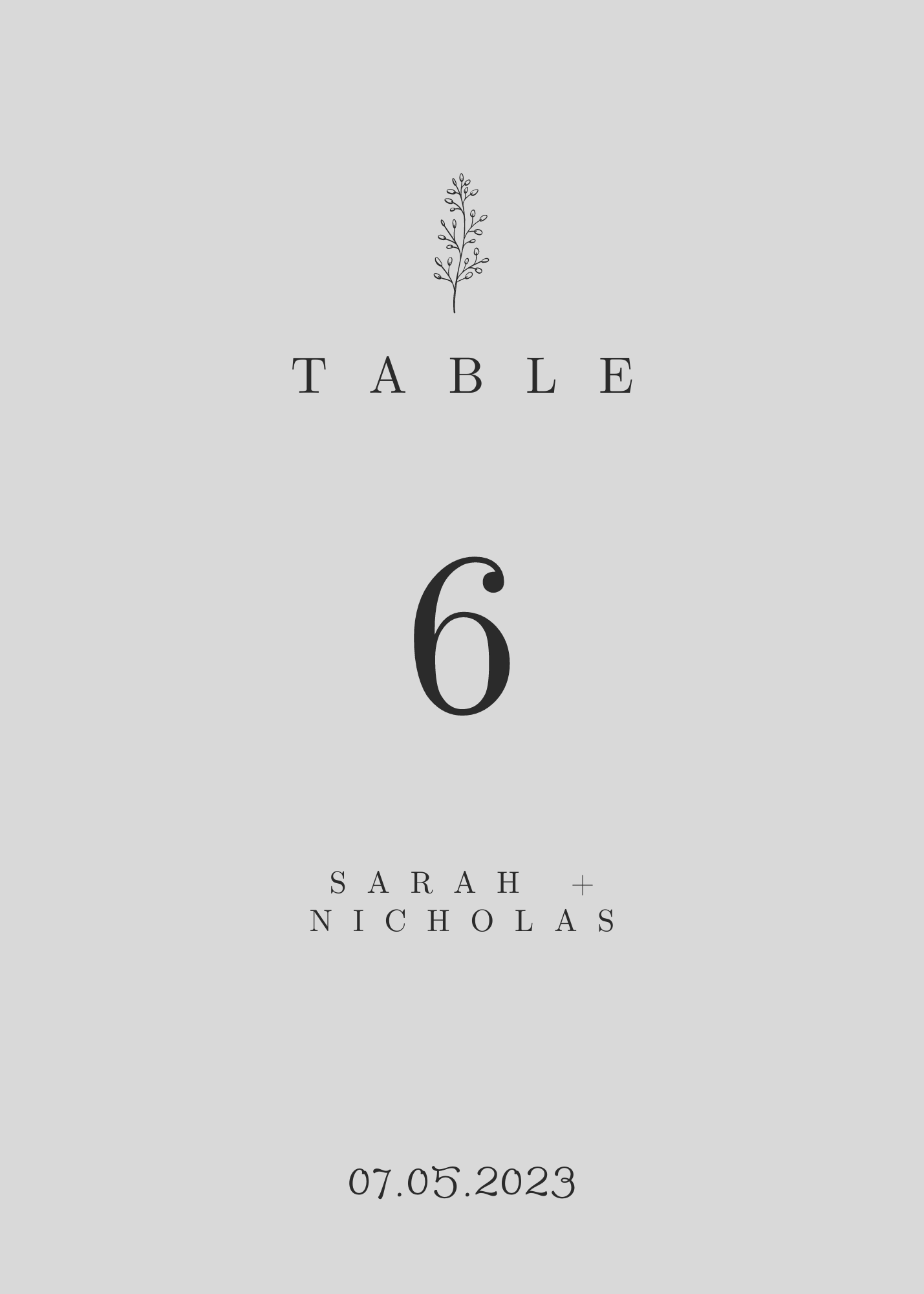 Wedding Table Numbers on Metal Print