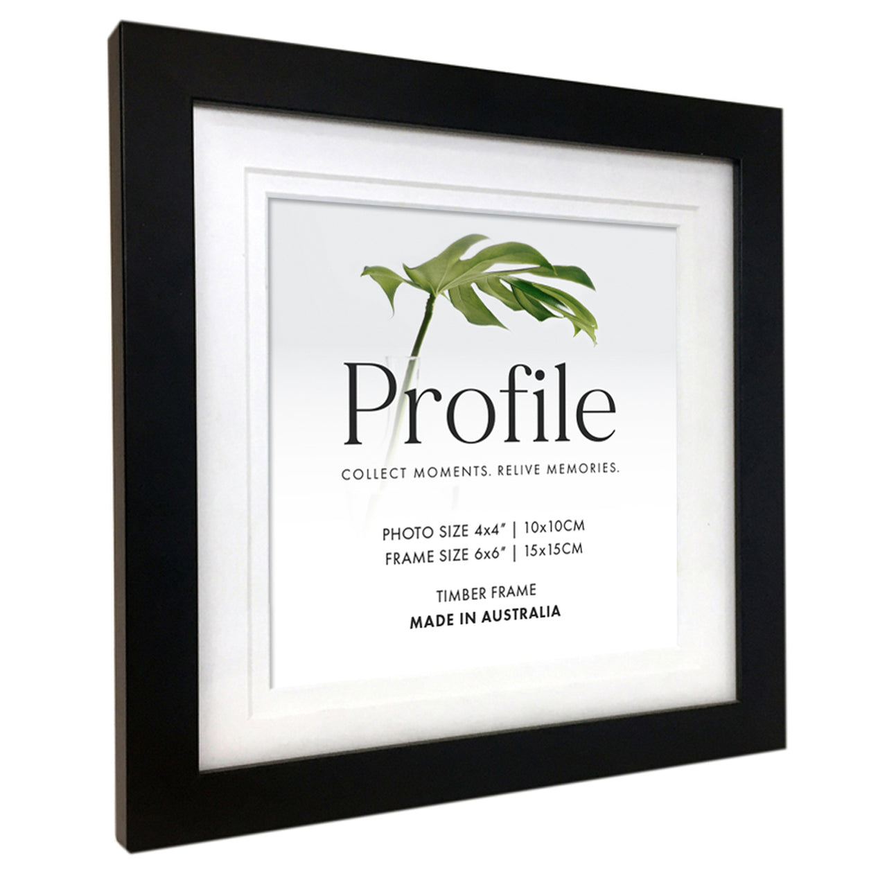 Deluxe Black 6x6 Photo Frame with 3x3 opening