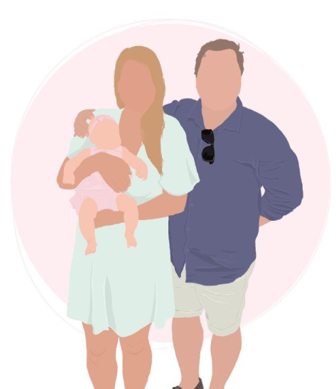 Custom Hand-Drawn Family Illustration