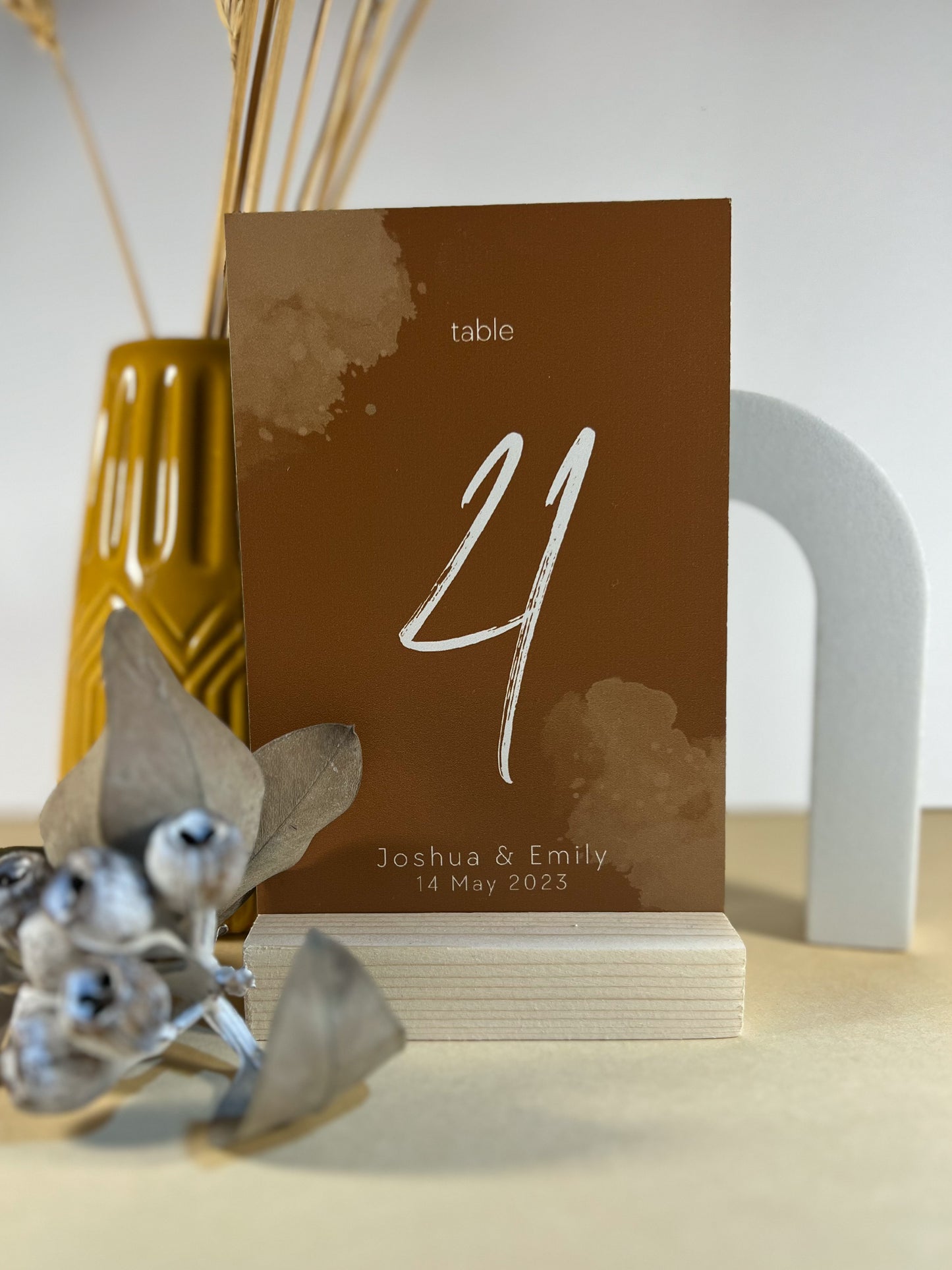 Wedding Table Numbers on Metal Print