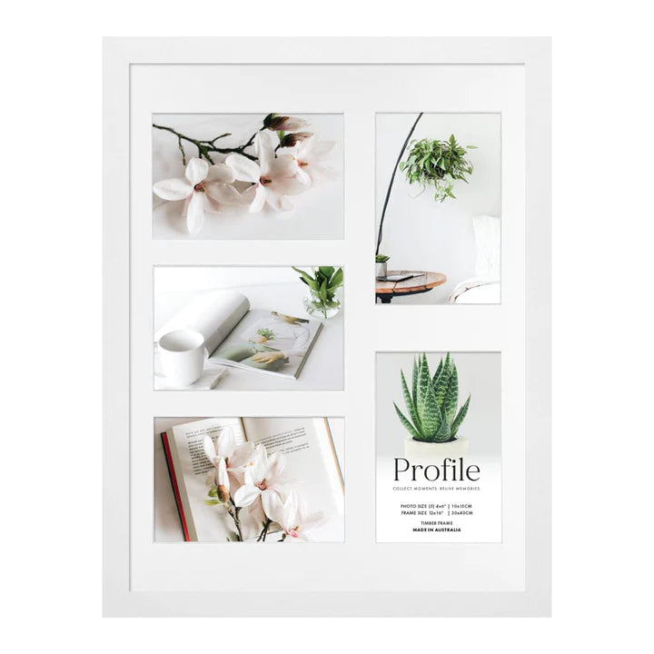 Decorator White Gallery 12x16 Photo Frame with 5 4x6 openings